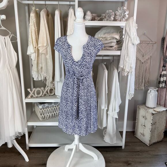 The Limited Dresses & Skirts - The Limited Sz. 2 white & blue wrap dress. office, professional, interview 1103